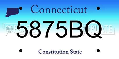 5875BQ Connecticut License Plate