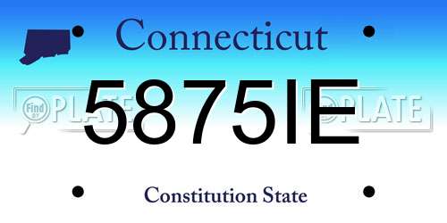 5875IE Connecticut License Plate