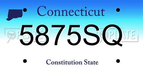 5875SQ Connecticut License Plate