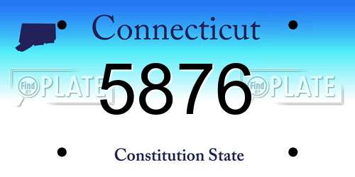 5876 Connecticut License Plate