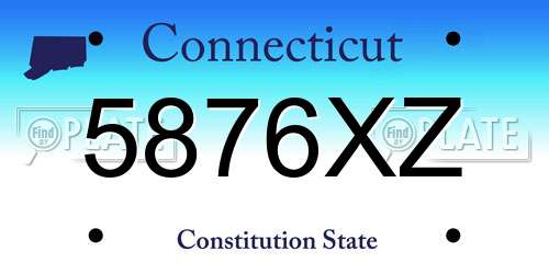 5876XZ Connecticut License Plate