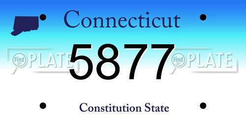 5877 Connecticut License Plate