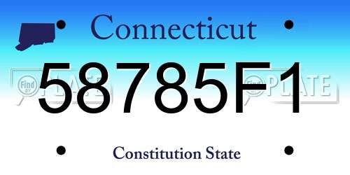58785F1 Connecticut License Plate