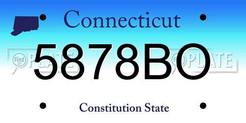 5878BO Connecticut License Plate