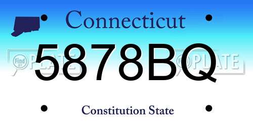 5878BQ Connecticut License Plate
