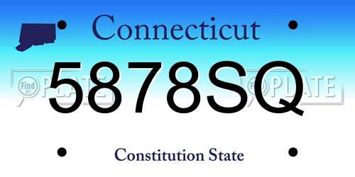 5878SQ Connecticut License Plate