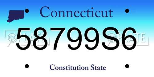 58799S6 Connecticut License Plate