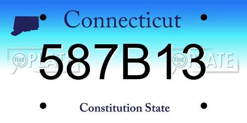 587B13 Connecticut License Plate