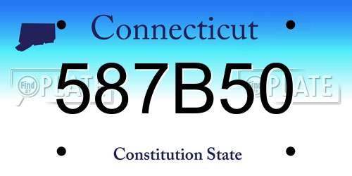 587B50 Connecticut License Plate