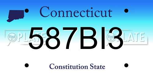 587BI3 Connecticut License Plate