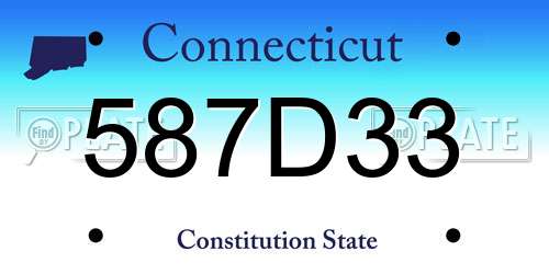 587D33 Connecticut License Plate
