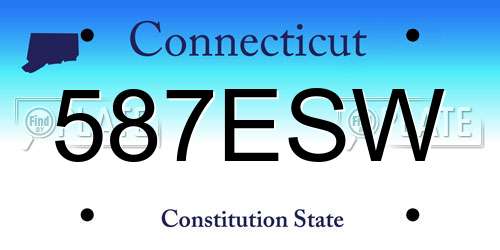 587ESW Connecticut License Plate