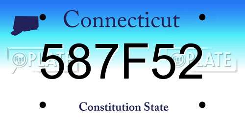 587F52 Connecticut License Plate