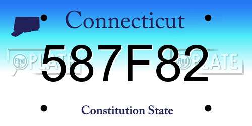 587F82 Connecticut License Plate