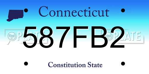 587FB2 Connecticut License Plate