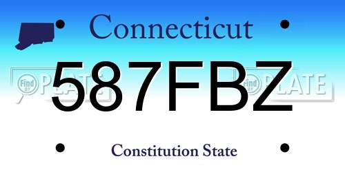 587FBZ Connecticut License Plate