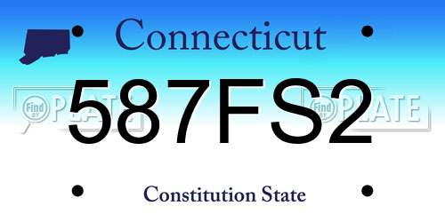 587FS2 Connecticut License Plate