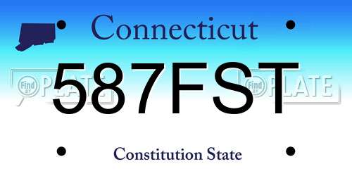 587FST Connecticut License Plate