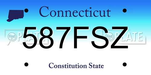 587FSZ Connecticut License Plate