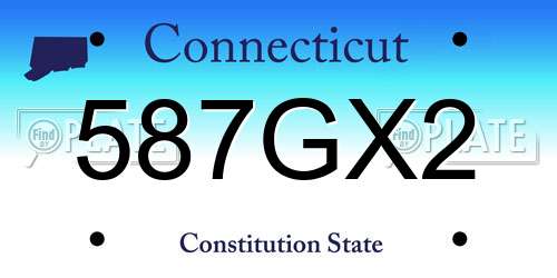 587GX2 Connecticut License Plate