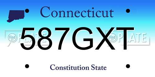 587GXT Connecticut License Plate