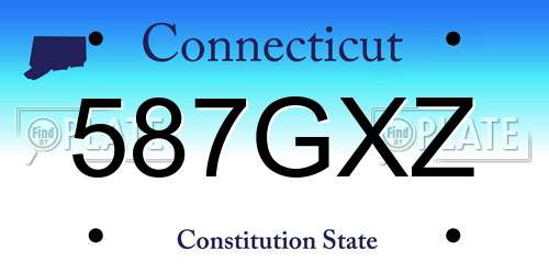 587GXZ Connecticut License Plate