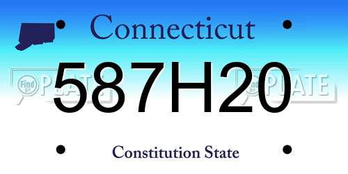 587H20 Connecticut License Plate