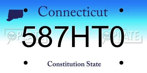 587HT0 Connecticut License Plate