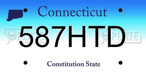 587HTD Connecticut License Plate