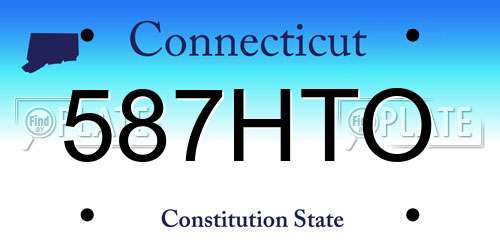587HTO Connecticut License Plate