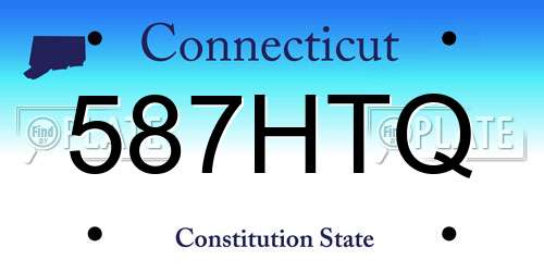 587HTQ Connecticut License Plate