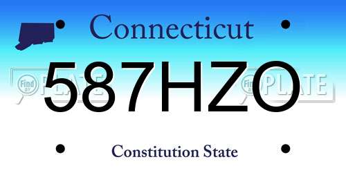 587HZO Connecticut License Plate