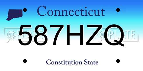587HZQ Connecticut License Plate