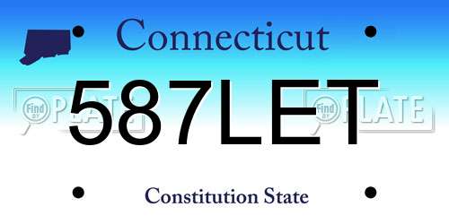 587LET Connecticut License Plate