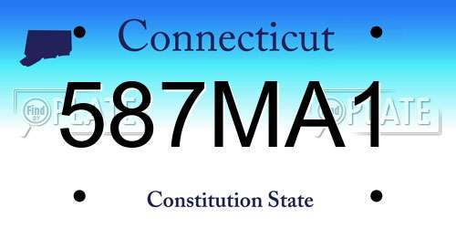 587MA1 Connecticut License Plate