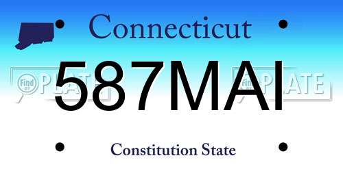 587MAI Connecticut License Plate