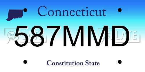 587MMD Connecticut License Plate