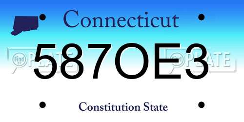 587OE3 Connecticut License Plate