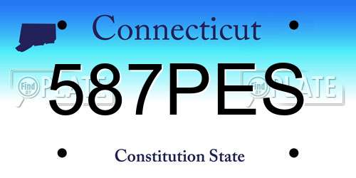 587PES Connecticut License Plate