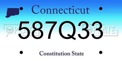 587Q33 Connecticut License Plate