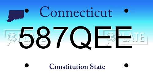 587QEE Connecticut License Plate