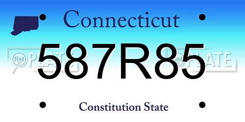 587R85 Connecticut License Plate