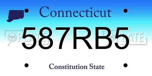 587RB5 Connecticut License Plate
