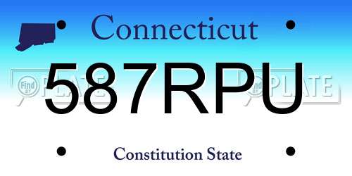 587RPU Connecticut License Plate