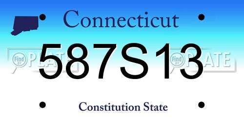 587S13 Connecticut License Plate