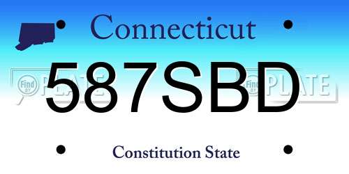 587SBD Connecticut License Plate