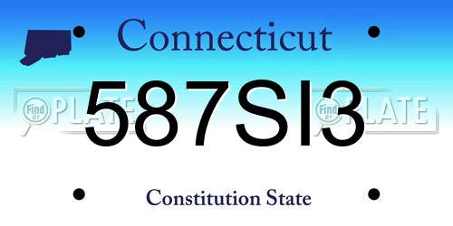 587SI3 Connecticut License Plate