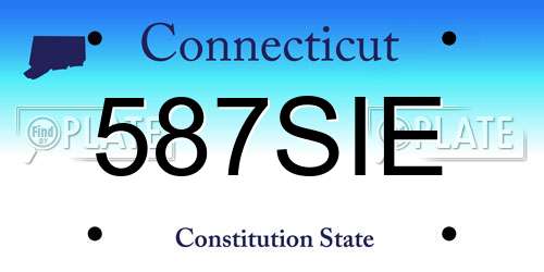 587SIE Connecticut License Plate