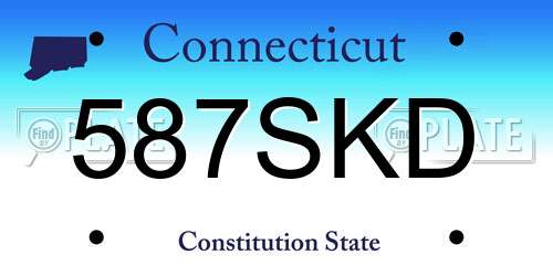 587SKD Connecticut License Plate