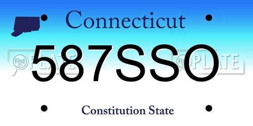 587SSO Connecticut License Plate